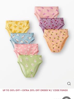 Hanna Andersson Girls' Pastel Printed Cotton Briefs - Multi XS Toddler